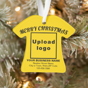 Ornamento Forma Camisa Amarela de Natal Comercial Acrílico