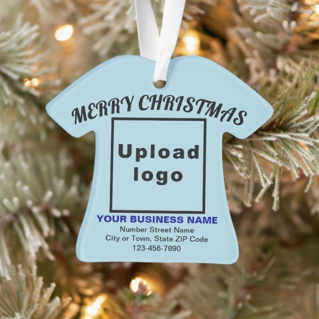 Ornamento Forma de Camisa Azul Claro de Natal Comercial Acrí (Árvore)