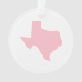 Ornamento Forma de Mapa do Texas Rosa Simples