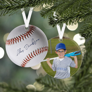 Ornamento Foto Assinada Personalizada De Baseball