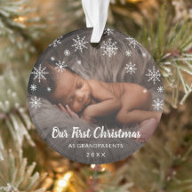 Foto bonita Flocos de neve Avós Primeiro Natal