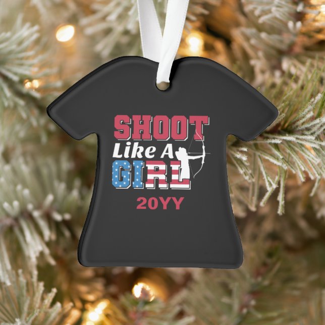 Ornamento Foto como uma citação de um Arqueiro Patriótico (Árvore)