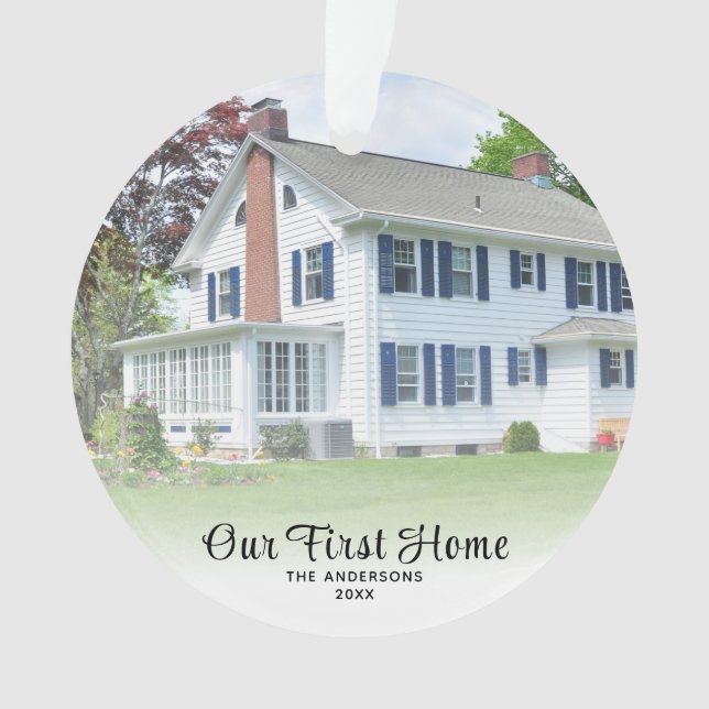 Ornamento Foto da Casa Nosso Primeiro Natal (Frente)