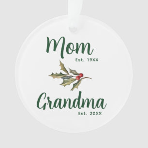 Ornamento Foto da família Holiday Vovó Natal Keepsasasak