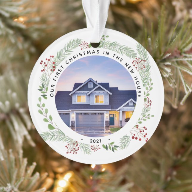 Ornamento Foto da nova casa verde do inverno (Árvore)