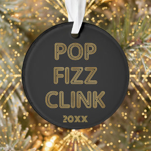 Ornamento Foto da Tipografia Moderna do Pop Fizz Clink