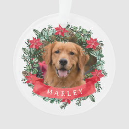 Ornamento Foto de Cachorro Personalizada com Nome Coroa de P