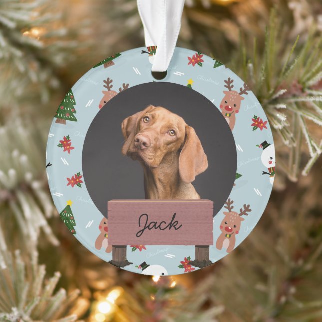 Ornamento Foto de Cão Personalizado de Natal clássico (Árvore)