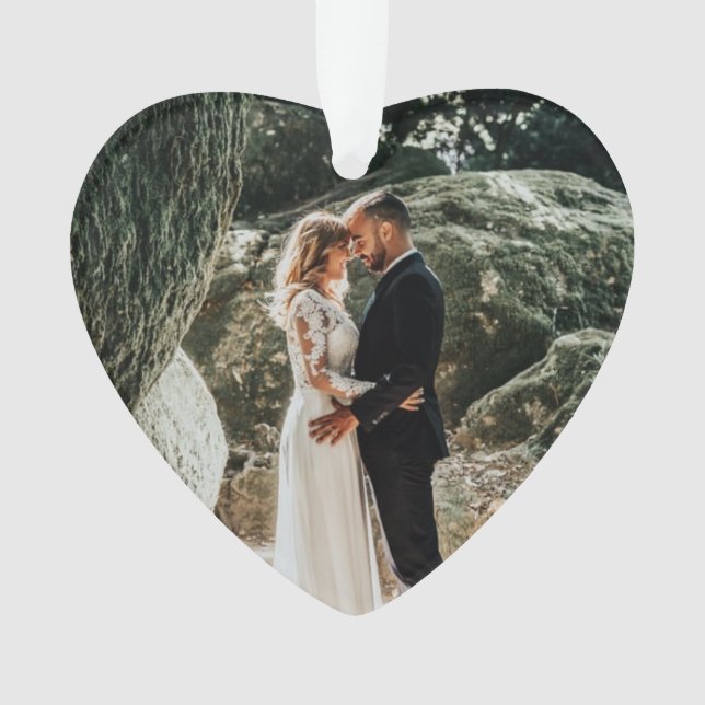 Ornamento Foto de casamento 1rua Natal como Esposa Marido (Frente)