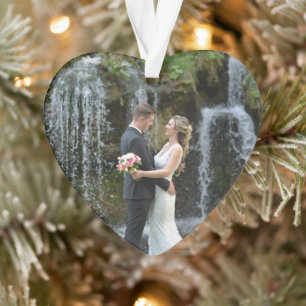 Ornamento Foto de casamento de recém-casados