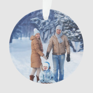 Ornamento Foto de família do inverno dos feriados