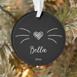 Ornamento Foto de Gato Bonito Preto