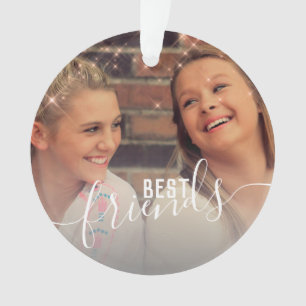 Ornamento Foto de melhores amigos personalizados de rosa dou