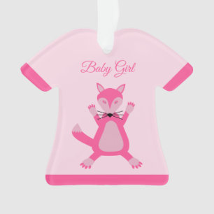 Ornamento Foto de Menina Rosa bonito Personalizada