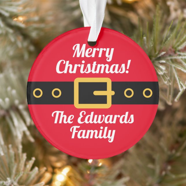 Ornamento Foto de Natal de animação de barriga de Papai Noel (Árvore)