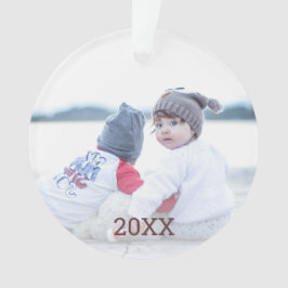 Ornamento Foto de Natal Rosa Snowflake 2 Lado