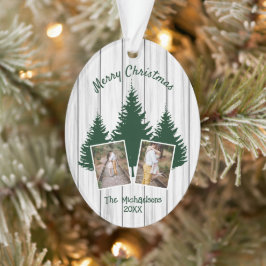 Ornamento Foto de Natal Rustic Woodland