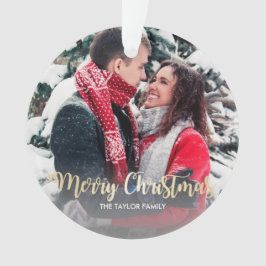 Ornamento Foto de texto de Natal Merry