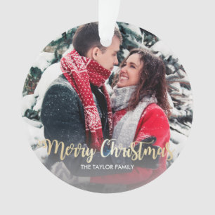 Ornamento Foto de texto de Natal Merry