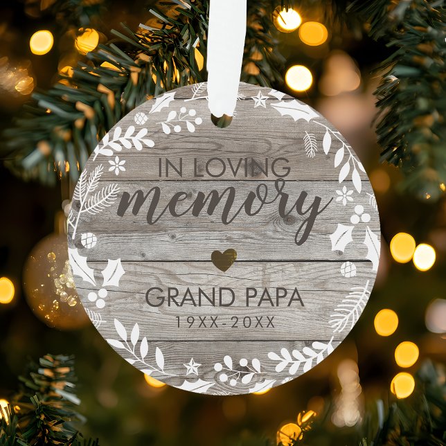 Ornamento Foto Do Memorial Rustic In Loving (Rustic In Loving Memory Memorial Photo Ornament)
