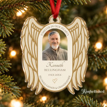 Grande Ornament de Acrílico Memorial de 5" com Fot
