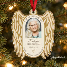 Grande Ornament de Acrílico Memorial de Anjo de 5"