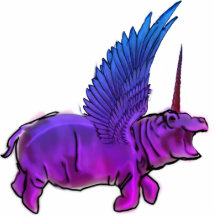 House HIppocorn Ornament Hanging Hippo Unicorn Peg