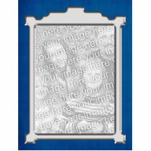 Ornamento de fotogramas azul e prateado