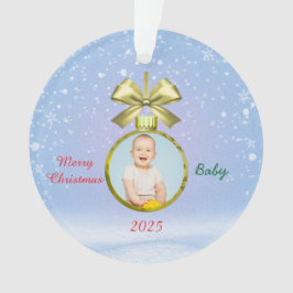 Ornamento Foto Feliz Natal Bebê