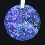 Ornamento Foto floral azul roxa-azul romântica azul<br><div class="desc">Linda manhã de Primavera com o cheiro de Lilases no ar - Lilases roxos profundos - foto de H Cooper</div>