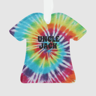 Ornamento Foto Legal do Rainbow Spiral Tie Dye Personalizada