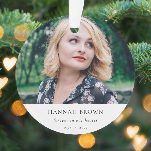 Ornamento Foto Memorial | No Loving Memory Modern Elegant (Criador carregado)