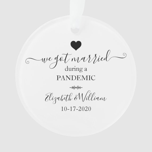 Ornamento Foto Moderna Que Casamos Durante A Pandemia (Frente)