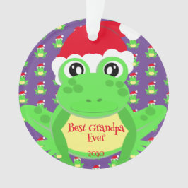 Ornamento Foto Natal Púrpura Sapo Santa Hat - Fofo