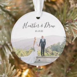 Ornamento Foto personalizada casada de Natal