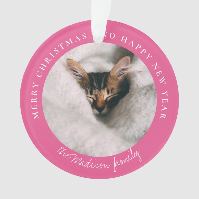 Ornamento Foto Personalizada Clássica Houndstooth (Frente)