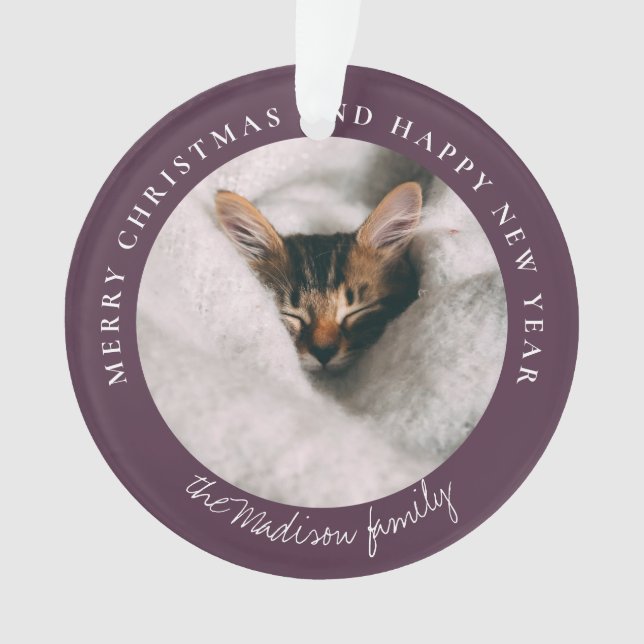 Ornamento Foto Personalizada Clássica Houndstooth (Frente)