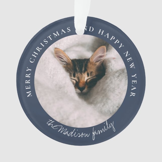 Ornamento Foto Personalizada Clássica Houndstooth (Frente)