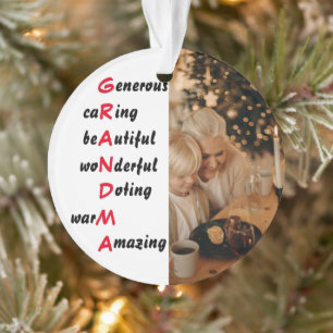 Ornamento Foto Personalizada com Cotação Avó
