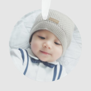 Ornamento Foto personalizada com Monograma e Nome