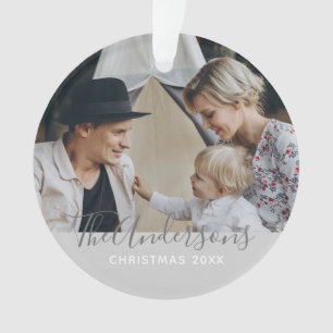 Ornamento Foto personalizada com nome de família
