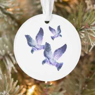 Ornamento Foto personalizada das unidades de Natal azul bril