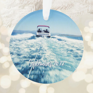 Ornamento Foto personalizada de barco esportivo aquático vel