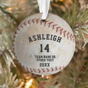 Ornamento Foto Personalizada de Bola de Softball