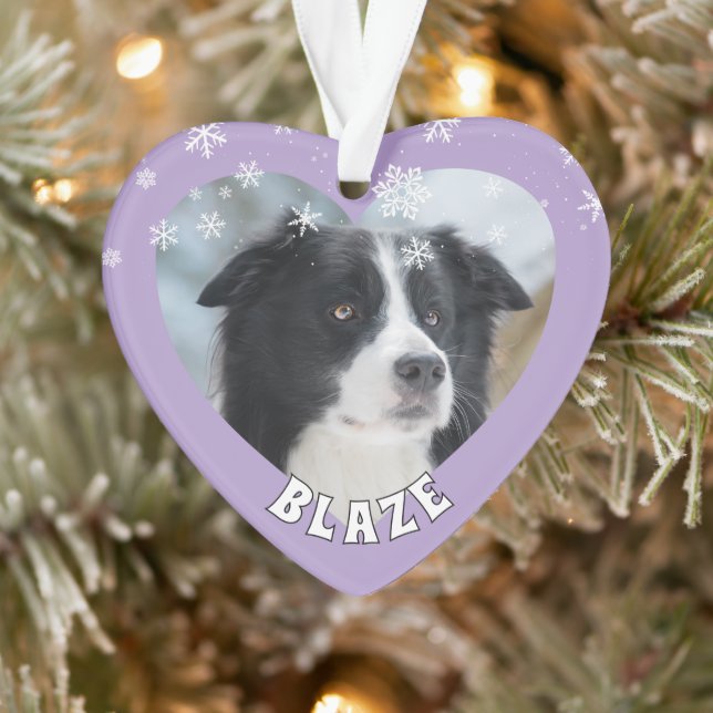 Ornamento Foto Personalizada de Cachorro Border Collie no Na (Árvore)