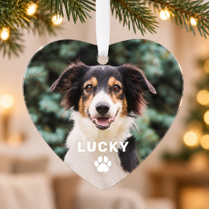 Ornamento Foto Personalizada de Cachorro com Impressão de Pa