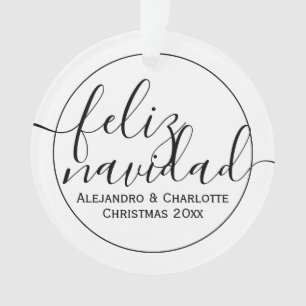 Ornamento Foto personalizada de Feliz Navidad Natal moderno