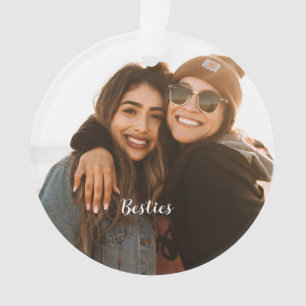 Ornamento Foto Personalizada de Melhores Besties para Amigos