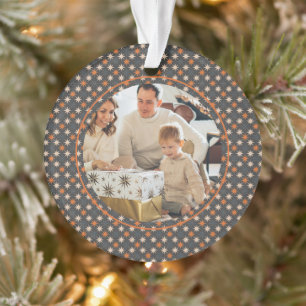 Ornamento Foto personalizada de padrão estelar