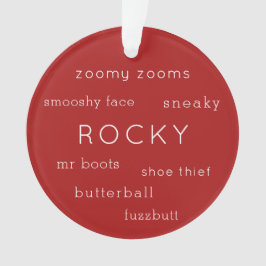 Ornamento Foto personalizada do Apelido de cachorros-popa